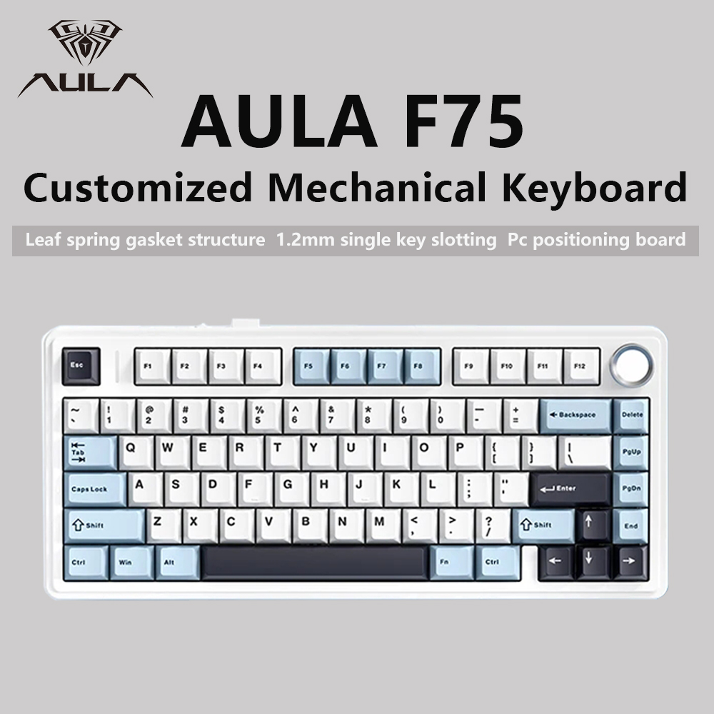 Keyboard Gaming Transparent - AULA F75 2.4G ไร้สาย/บลูทูธ/คีย์บอร์ดแบบมีสาย RGB ที่กําหนดเอง