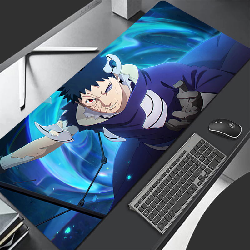 Gaming Keyboard Tactile - แผ่นรองเมาส์อะนิเมะคาร์เปขนาดใหญ่นารูโตะ โอบิโตะ อุจิวะพีซีเกมเมอร์คอมพิวเตอร์เมาส์แพด วาร์มิโลคีย์บอร์ดอุปกรณ์เสริมสำหรับเล่นเกมแผ่นรองเม้าส์แบบขยาย