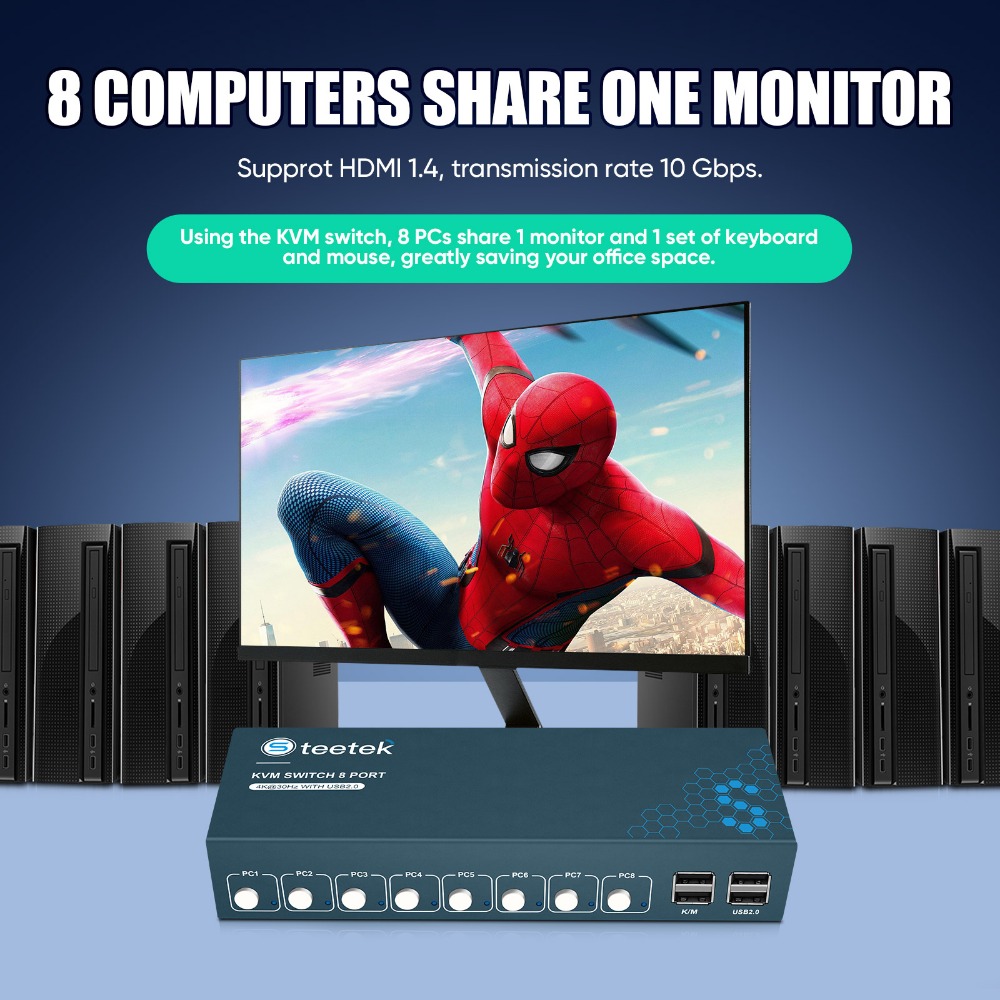 8 พอร์ต KVM Switch USB2.0 4K30 - Gaming Keyboard And Mouse For Xbox บทวิจารณ์และราคา