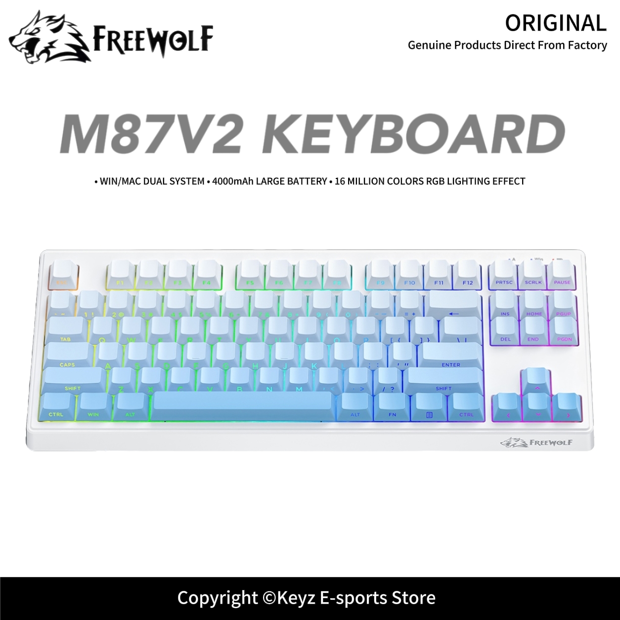 คีย์บอร์ดเกมมิ่งแบบสามโหมด FRE - Keyboard Gaming Transparent บทวิจารณ์และราคา
