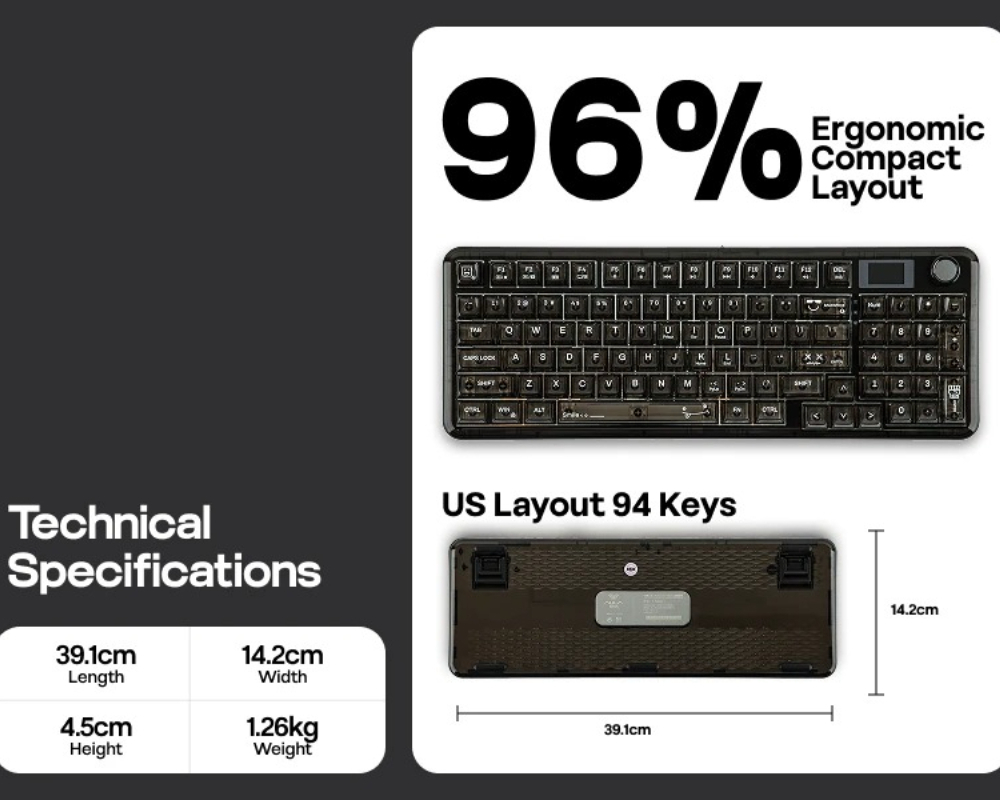 คีย์บอร์ดกลไกไร้สาย AULA F-NB9 - Keyboard Gaming Transparent บทวิจารณ์และราคา