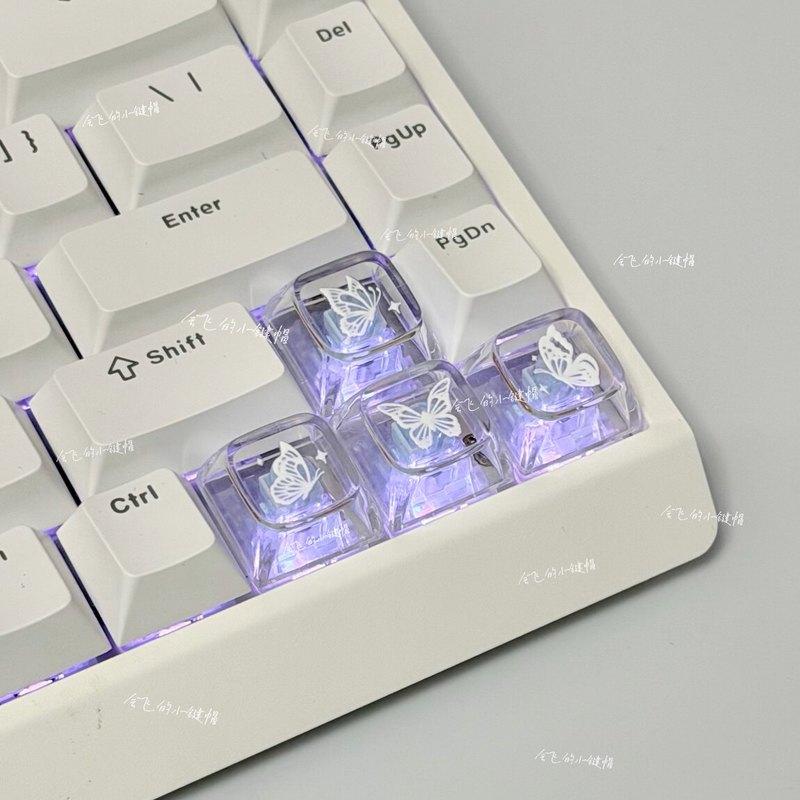 คีย์แคปธีมผีเสื้อโปร่งใส น่ารั - Keyboard Gaming Transparent บทวิจารณ์และราคา