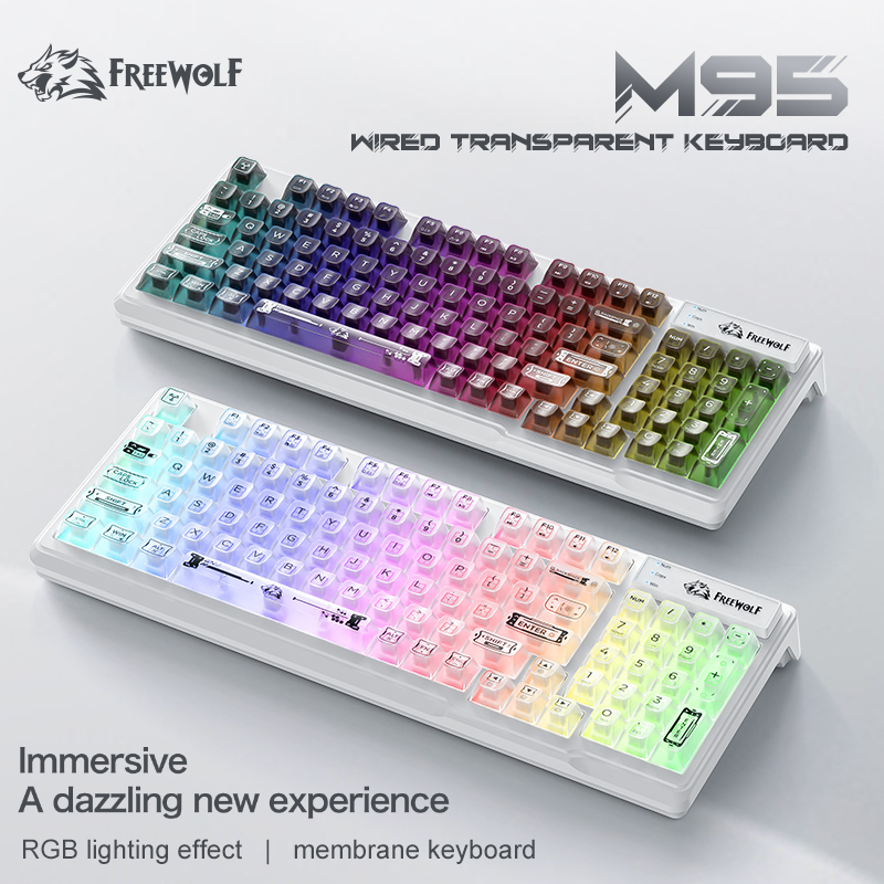 คีย์บอร์ดแบบมีสาย RGB โปร่งใส  - Keyboard Gaming Transparent บทวิจารณ์และราคา